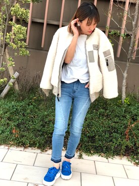 「テラスモール湘南」｜「アイテム（デニムパンツ）」を使った、YUKIさん（レディース・153cm）の秋コーディネート