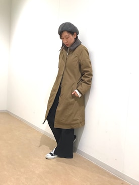 「AVIREX（アヴィレックス）のアイテム（ステンカラーコート）」を使った、YUKIさん（レディース・153cm）の秋コーディネート