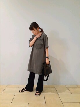「AVIREX（アヴィレックス）のアイテム（チュニック）」を使った、YUKIさん（レディース・153cm）の夏コーディネート