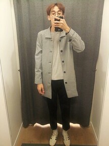 try to talk | 잔체크 코트(その他アウター)