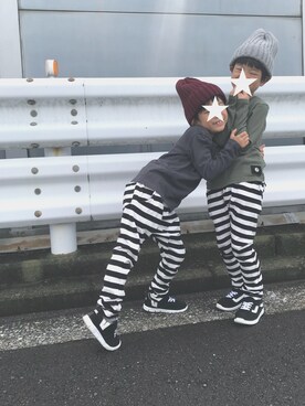 「CHOWDER by pony go round（チャウダーバイポニーゴーラウンド）のアイテム」を使った、Reiさん（キッズ・125cm）の秋コーディネート