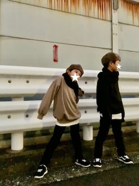 「GLAZOS（グラソス）のアイテム（チノパンツ）」を使った、Reiさん（キッズ・130cm）の冬コーディネート