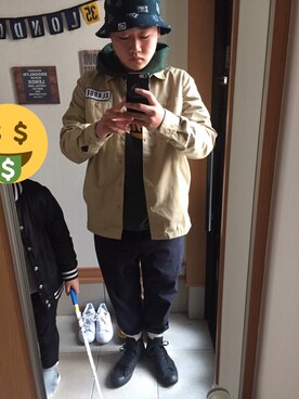 「DONUTS 45のアイテム」を使った、A.Kaitoさん（メンズ・165cm）の冬コーディネート