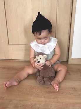 「9ヶ月」｜「アイテム（ニットキャップ/ビーニー）」を使った、maotaさん（キッズ・70cm）の夏コーディネート