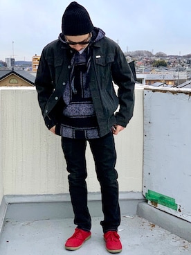 「GUCCI（グッチ）のアイテム」を使った、Takumiさん（メンズ・165cm）の冬コーディネート