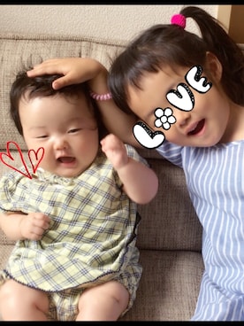 「BURBERRY（バーバリー）のアイテム」を使った、ゆちゃさん（キッズ・70cm）の春コーディネート