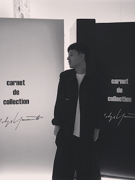 「Yohji Yamamoto（ヨウジヤマモト）のアイテム（シャツ/ブラウス、ブラック系）」を使った、VCSandVCSさん（メンズ・175cm）の冬コーディネート