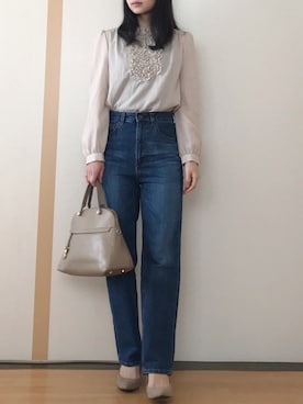 「Sunauna（スーナウーナ）のアイテム」を使った、miyuさん（レディース・157cm）の春コーディネート