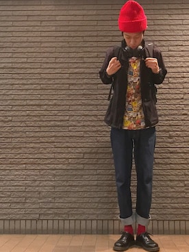 「Dr. Martens（ドクターマーチン）のDr.Martens (ドクターマーチン)/1461 3EYE GIBSON SHOES（その他シューズ）」を使った、のろ助さん（メンズ・177cm）の秋コーディネート