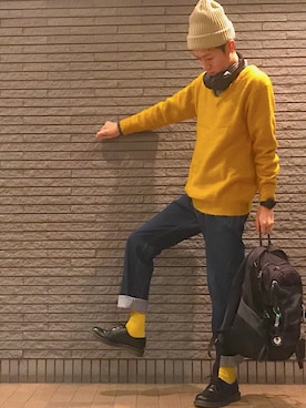 「Dr. Martens（ドクターマーチン）のDr.Martens (ドクターマーチン)/1461 3EYE GIBSON SHOES（その他シューズ）」を使った、のろ助さん（メンズ・177cm）の秋コーディネート