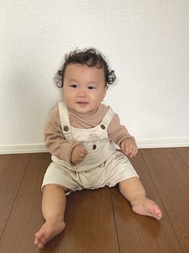 「消えそうな色コーデ」｜「アイテム（オールインワン・サロペット）」を使った、m381さん（キッズ・100cm）の秋コーディネート