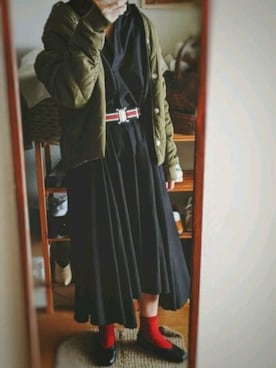 「H&M（エイチ・アンド・エム）のアイテム（ブルゾン）」を使った、あいももさん（レディース・156cm）の冬コーディネート