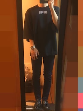 「UNIQLO（ユニクロ）のストレッチスキニーフィットテーパードジーンズ（デニム）（デニムパンツ）」を使った、nkさん（メンズ・168cm）の夏コーディネート