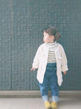 「スリッポン」｜「アイテム（その他アウター）」を使った、a_u_chan☆さん（キッズ・90cm）の冬コーディネート