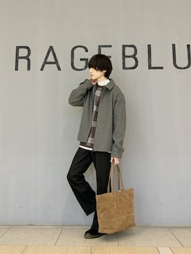 「RAGEBLUE（レイジブルー）のアイテム（トートバッグ）」を使った、けーごさん（メンズ・169cm）の冬コーディネート