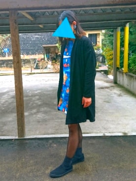 「アイテム（イヤリング（片耳用）、ブルー系）」を使った、なおなおさん（レディース・158cm）の冬コーディネート