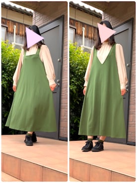 「グラニフ」｜「アイテム（ワンピース/ドレス）」を使った、なおなおさん（レディース・158cm）の春コーディネート