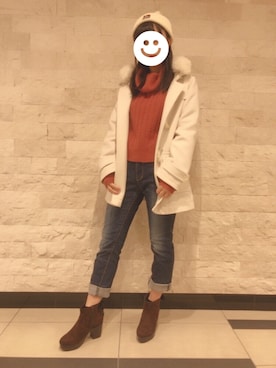 「dazzlin（ダズリン）のアイテム（ダッフルコート）」を使った、juri♡さん（レディース・158cm）の冬コーディネート