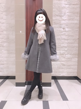 「dazzlin（ダズリン）のアイテム（その他アウター）」を使った、juri♡さん（レディース・158cm）の冬コーディネート