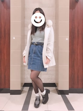 「dazzlin（ダズリン）のアイテム（ダッフルコート）」を使った、juri♡さん（レディース・158cm）の春コーディネート