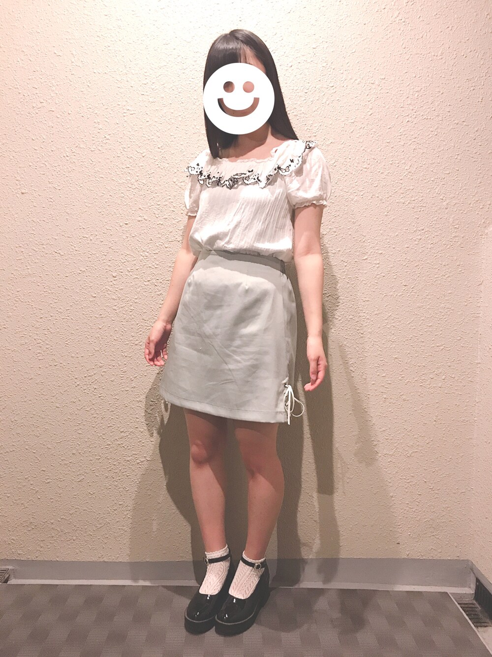 juri♡さんの「サイドレースアップ台形スカート（GRL）」を使ったコーディネート