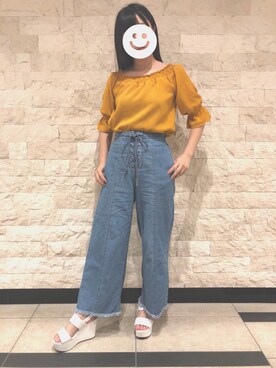 「CECIL McBEE（セシルマクビー）のアイテム（サンダル）」を使った、juri♡さん（レディース・158cm）の夏コーディネート