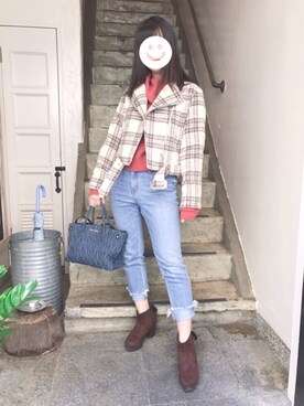 「dazzlin（ダズリン）のアイテム（ライダースジャケット）」を使った、juri♡さん（レディース・158cm）の秋コーディネート
