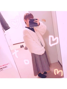 「袖ボリューム」｜「アイテム（レッグウェア）」を使った、m⑅﻿さん（レディース・147cm）の冬コーディネート