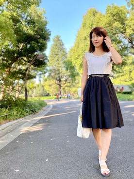 「Think Bee!（シンクビー）のアイテム」を使った、織田千穂さん（レディース・165cm）の秋コーディネート