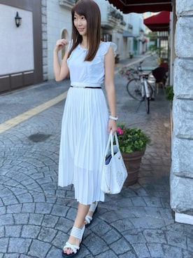 「Think Bee!（シンクビー）のアイテム」を使った、織田千穂さん（レディース・165cm）の冬コーディネート