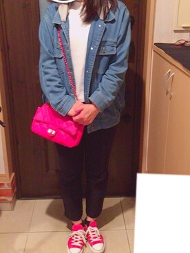 「Caffe（カフェ）のアイテム」を使った、마이さん（レディース・164cm）の春コーディネート