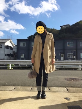 「GAP（ギャップ）のアイテム（トレンチコート）」を使った、마이さん（レディース・163cm）の秋コーディネート