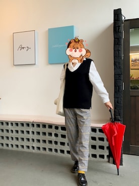 「Caffe（カフェ）のアイテム」を使った、마이さん（レディース・163cm）の秋コーディネート