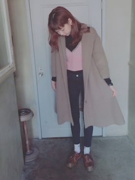 「ニットキャミソール」｜「アイテム（その他アウター）」を使った、chawaさん（レディース・169cm）の冬コーディネート