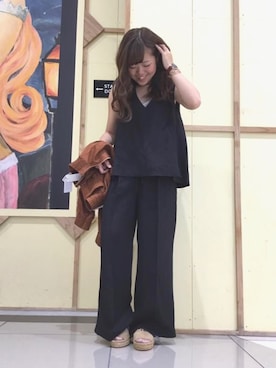 「ALLUMER（アリュメール）のアイテム（パンツ）」を使った、めいこさん（レディース・150cm）の夏コーディネート