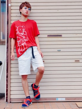 「カウズ」｜よしおさん（メンズ・168cm）の夏コーディネート