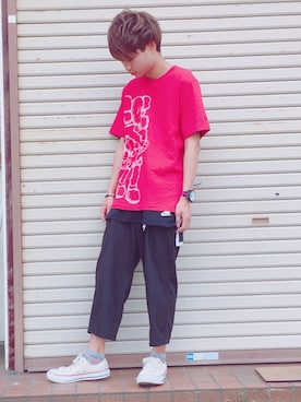 「カウズ」｜よしおさん（メンズ・168cm）の夏コーディネート
