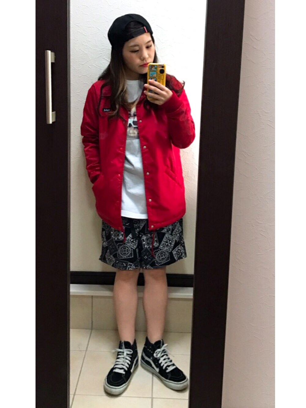 「spitfire、FTC、xgirl、VANS、supreme、ストリート、street」｜「spitfireのアイテム（キャップ、ブラック系）」を使った、ぴょんさん（レディース・150cm）の春コーディネートの1枚目の写真