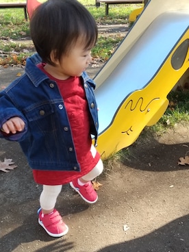 「アイテム（ワンピース/ドレス）」を使った、おさなさん（キッズ・80cm）の秋コーディネート