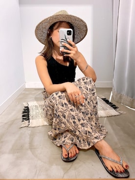 「リゾートコーデ」｜「アイテム（その他）」を使った、ちーかまさん（レディース・151cm）の夏コーディネート