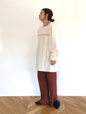 「アイテム（スリッポン）」を使った、ちーかまさん（レディース・151cm・20代）の秋コーディネート