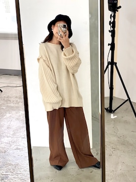 「アイテム（スリッポン）」を使った、ちーかまさん（レディース・151cm・20代）の秋コーディネート