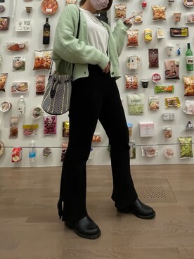 「ZARA（ザラ）のアイテム（ブーツ、ブラック系）」を使った、AL!CEさん（レディース・168cm）の春コーディネート
