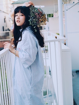「DANTON（ダントン）のアイテム（ワンピース/ドレス）」を使った、jiuさん（レディース・157cm）の夏コーディネート