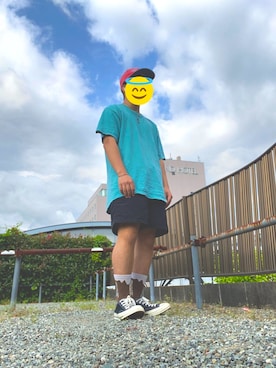 「Woods（ウッズ）のアイテム」を使った、楽観学生さん（メンズ・164cm）の春コーディネート