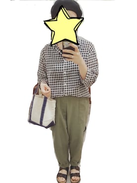 「L.L.Beanトート」｜マツモト。さん（レディース・158cm）の夏コーディネート