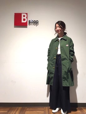「leglazik」｜「アイテム（ステンカラーコート）」を使った、Bshop横浜店さん（レディース・157cm）の冬コーディネート