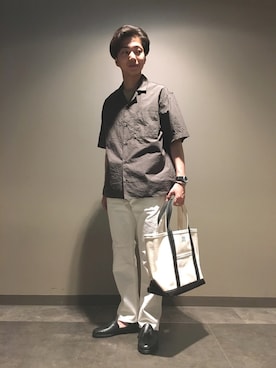 「CHAMULA（チャムラ）のアイテム（スリッポン）」を使った、Bshop横浜店さん（メンズ・165cm）の春コーディネート