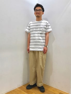 「Scye（サイ）のアイテム（Tシャツ/カットソー）」を使った、Bshop横浜店さん（メンズ・165cm）の夏コーディネート