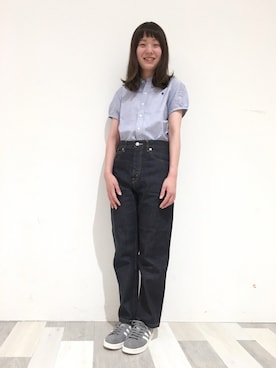 「SERGE de bleu（サージ）のアイテム」を使った、Bshop横浜店さん（レディース・156cm）の夏コーディネート